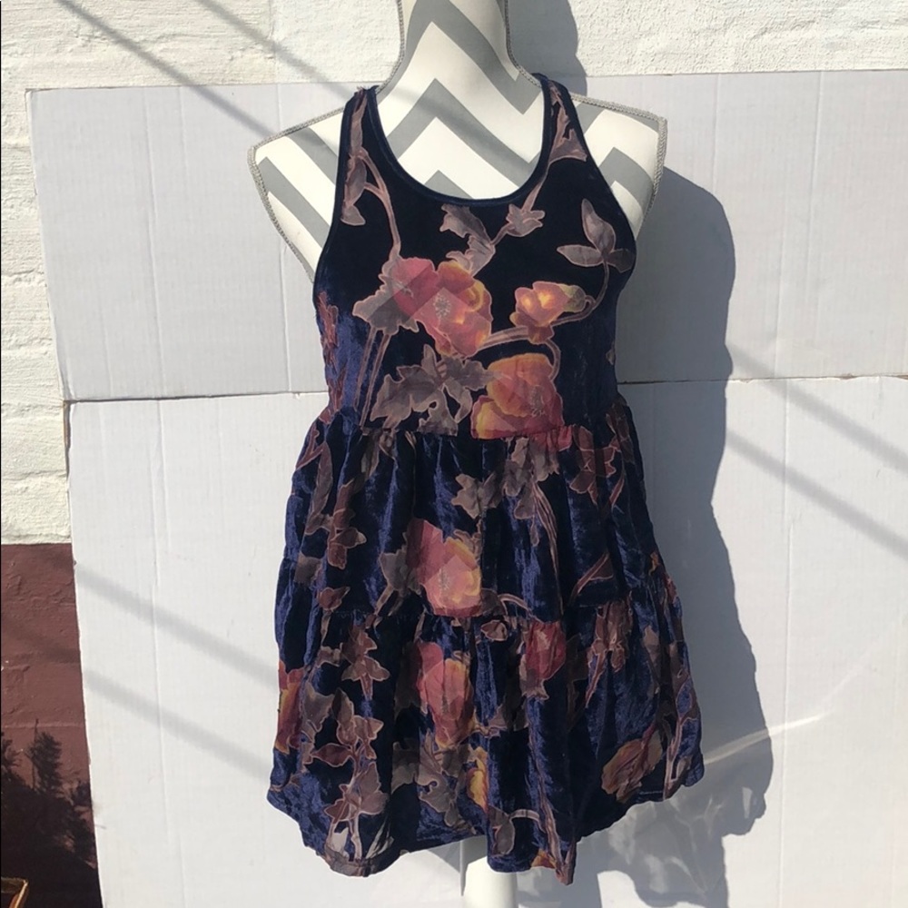 Urban outfitters velvet floral mini dress